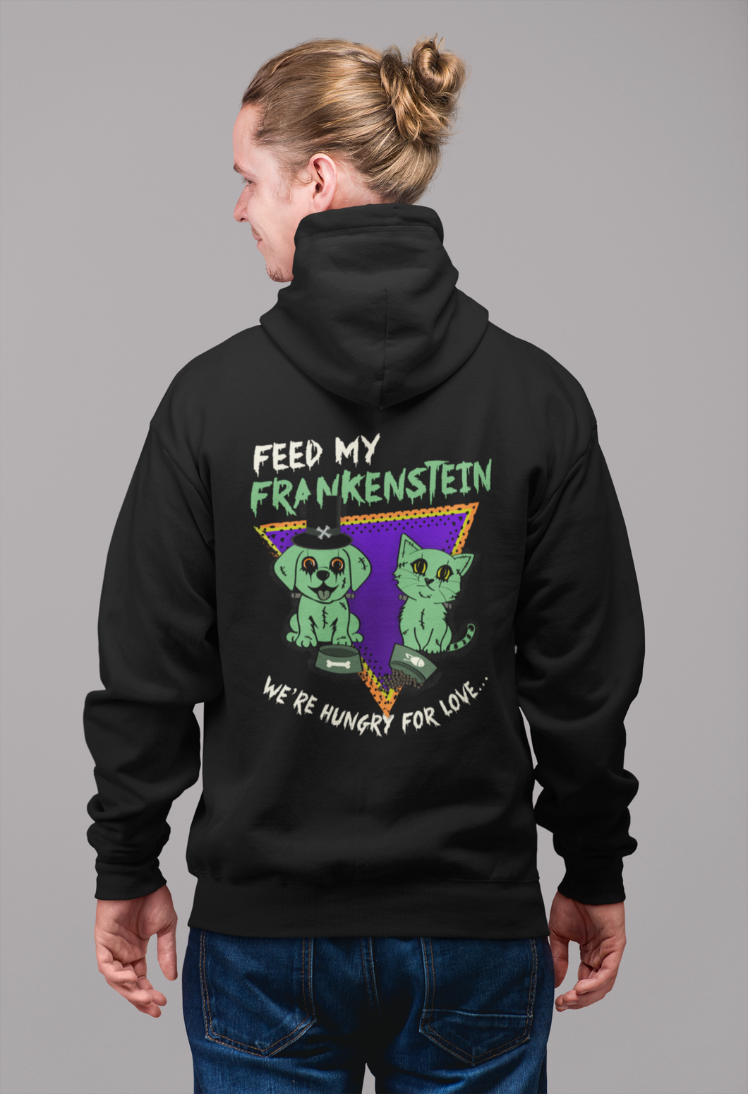 Feed My Frankenstein Men's/Unisex Zip Front Hoodie