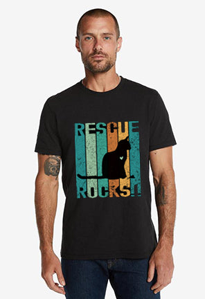 Rescue Rocks Vintage- Cat (with or without heart) Men's Unisex/ Women's Tshirt