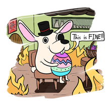 Load image into Gallery viewer, This Is Fine-Easter Edition Men's/Unisex or Women's T-shirt