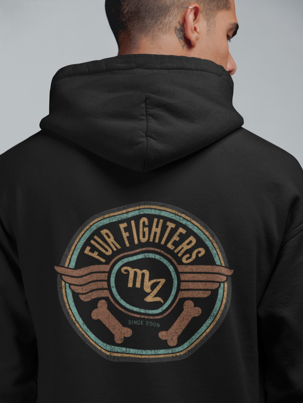 Fur Fighters Men's/ Unisex Zip Front Hoodie