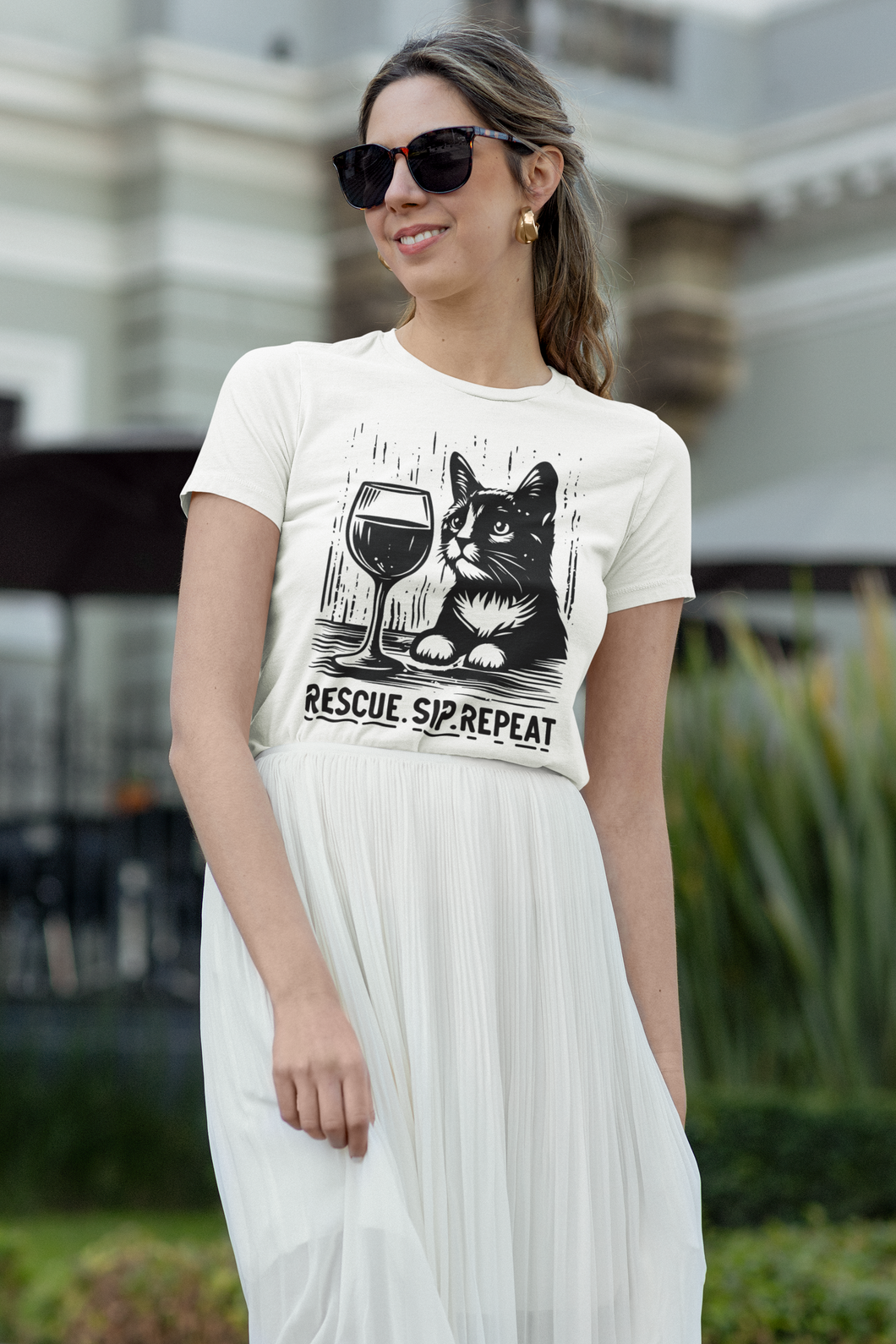 Rescue. Sip. Repeat. Cat- Men's/Unisex or Women's T-Shirt