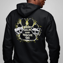 Load image into Gallery viewer, Keep Calm &amp; Rescue On Men&#39;s/Unisex Zip Front Hoodie
