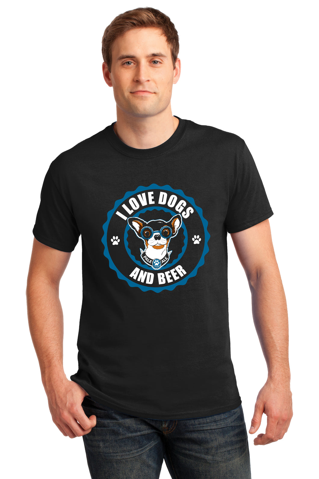 I Love Dogs & Beer Men's/Unisex or Women's T-shirt
