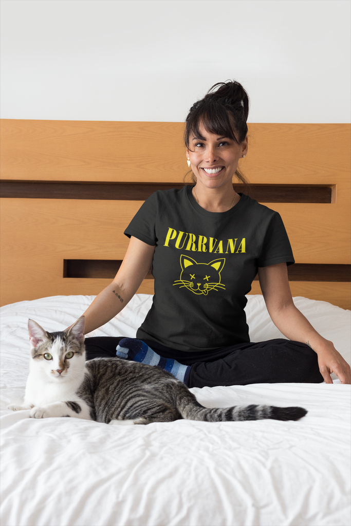 Purrrvana Men s Unisex or Women s T shirt mz behind the seamz