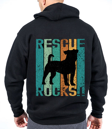 Rescue Rocks Vintage- Men's Unisex Hoodie Variety (with or without heart)