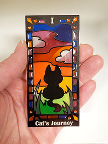 Kitty Stained Glass Looking Bookmark