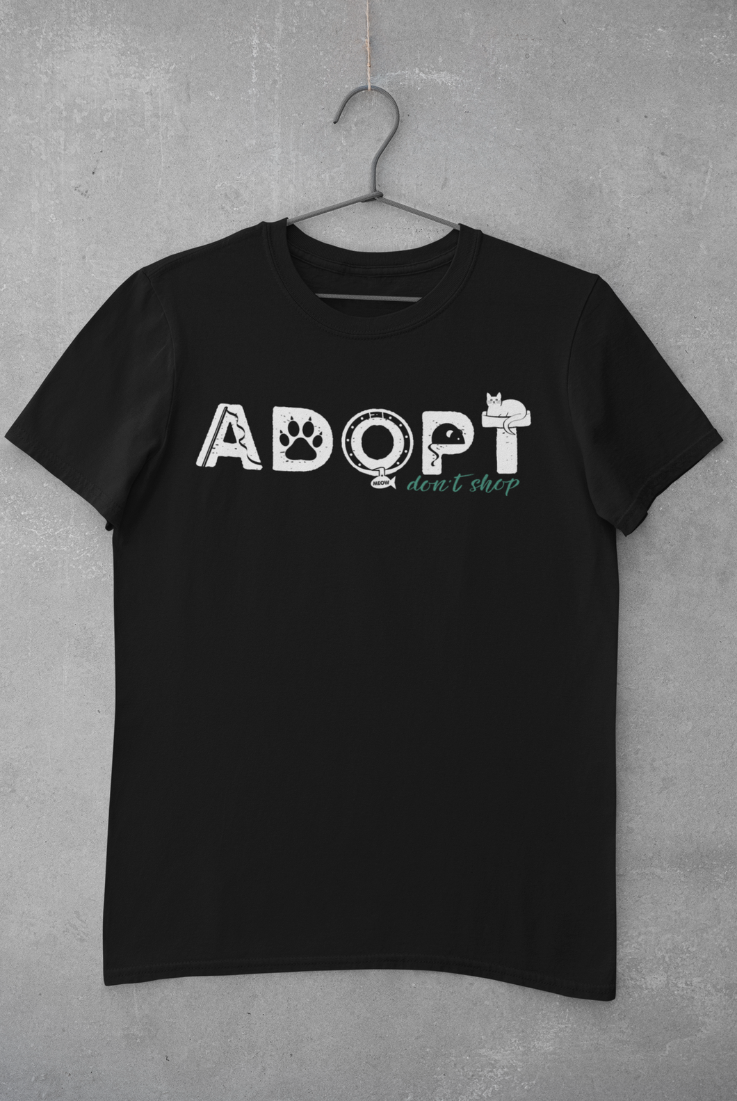 ADOPT (Feline style) Men's/Unisex or Women's T-shirt