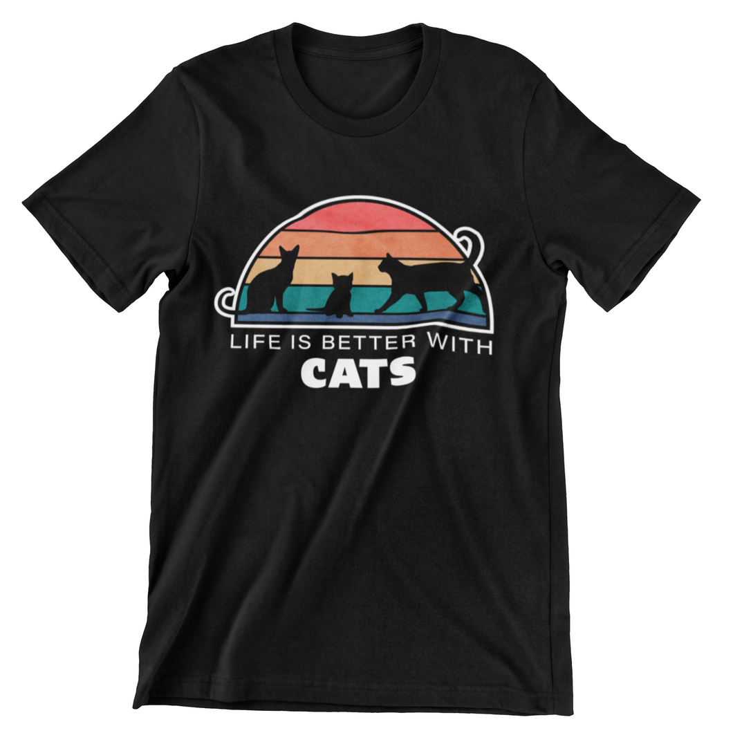 Life is Better with Cats - Men's/Unisex or Women's T-shirt