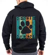 Load image into Gallery viewer, Rescue Rocks Vintage- Men&#39;s Unisex Hoodie Variety (with or without heart)
