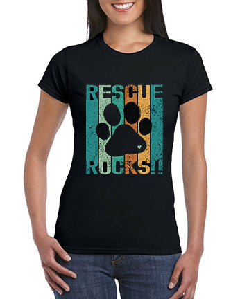 Rescue Rocks Vintage- Paw Print (with or without heart) Men's Unisex/ Women's Tshirt
