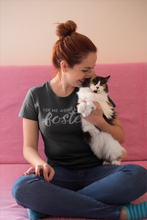 Load image into Gallery viewer, Ask me about my foster - women&#39;s t-shirt (black)
