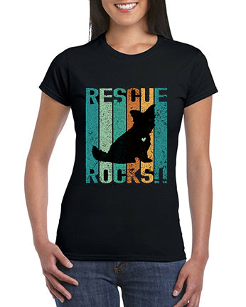 Rescue Rocks Vintage- Small Dog (with or without heart) Men's Unisex/ Women's Tshirt